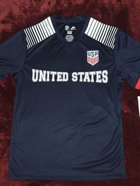 Icon Sports U.S. Soccer USMNT Game Day Soccer Poly Shirt Navy Men’s Size S